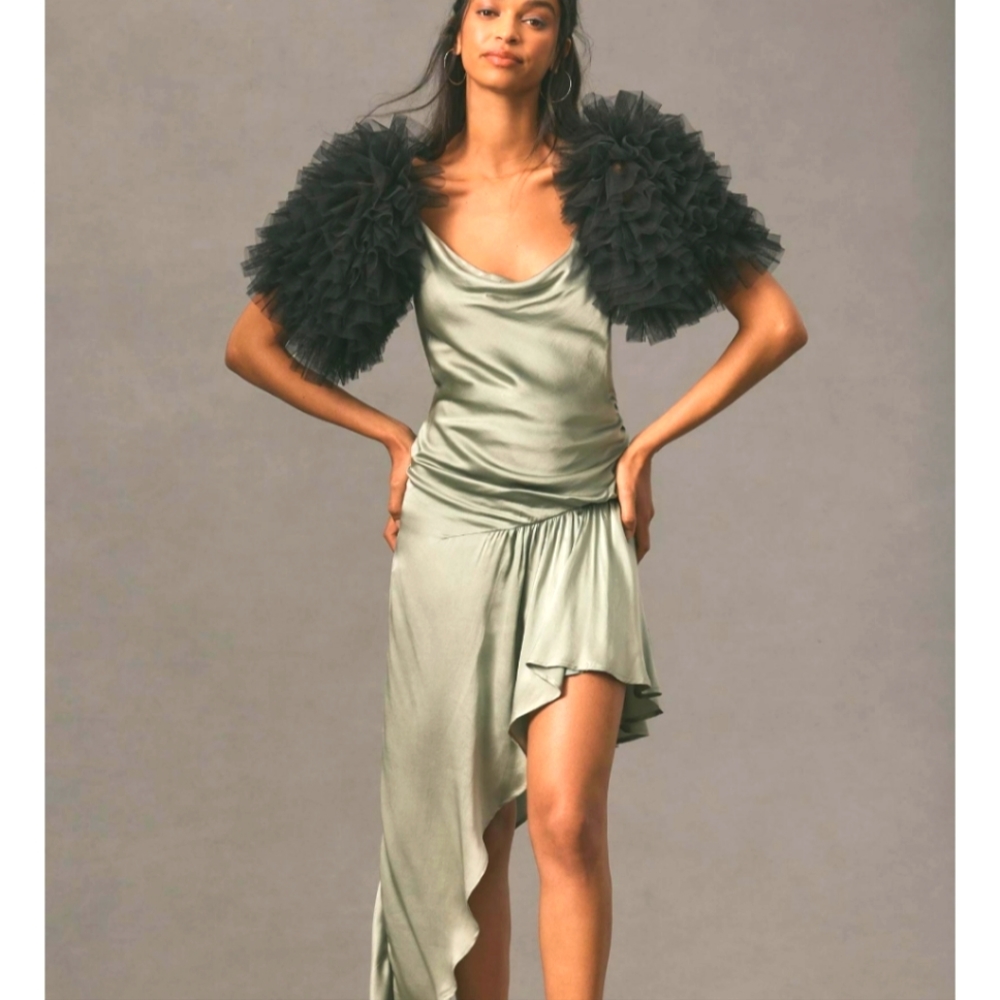 Blk tutu style puff sleeves